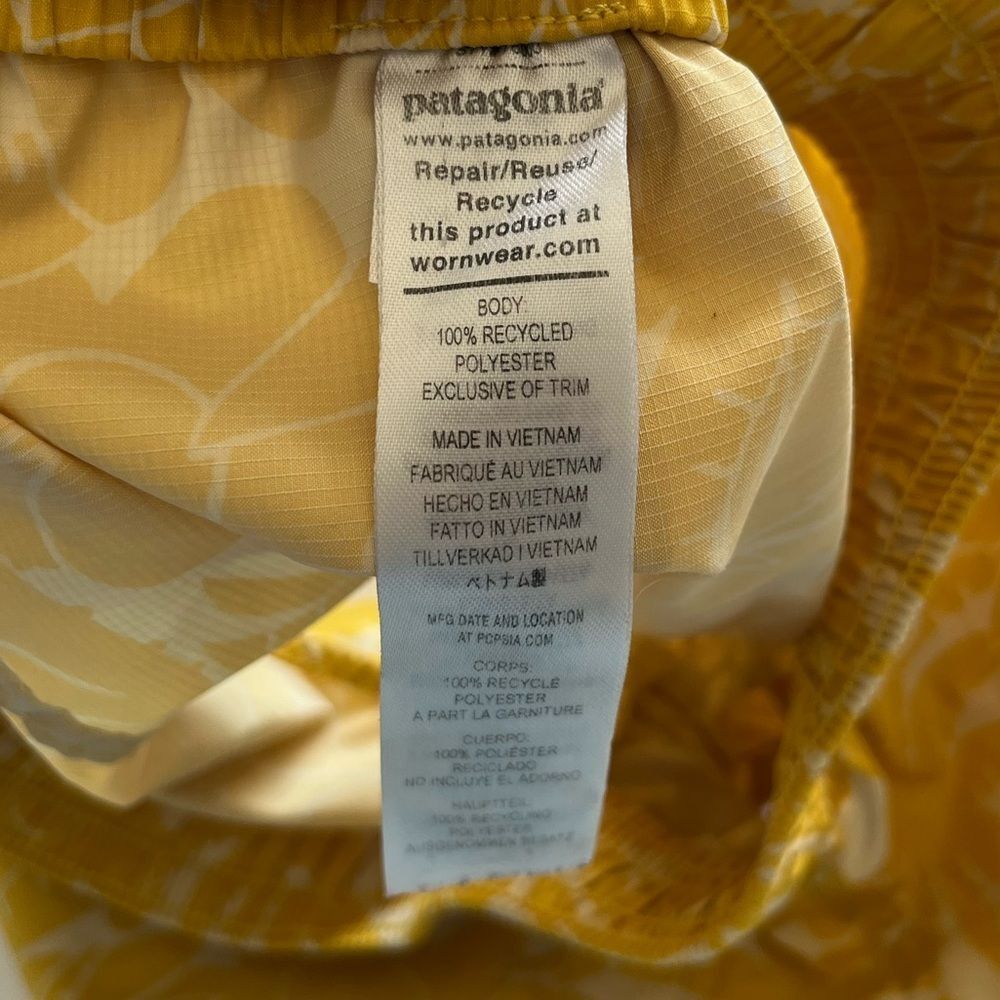 Patagonia Planing Floral Tropical Board Shorts White Yellow Size XS - Picture 7 of 8